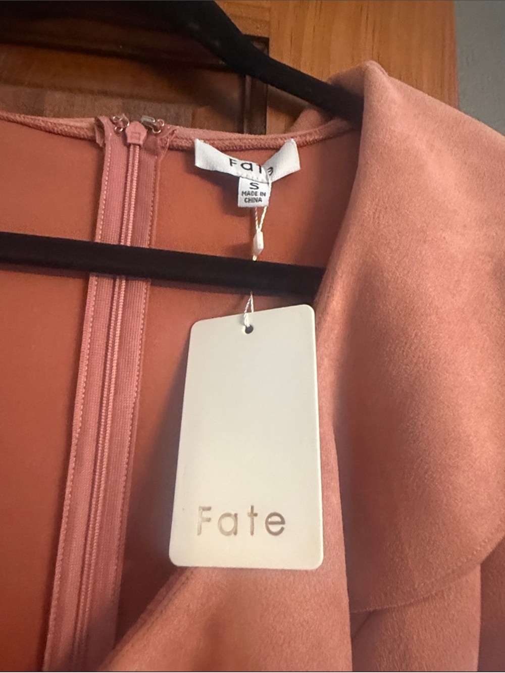Fate Dusty Rose Ruffle V-Neck Mini Dress - Picture 3 of 8